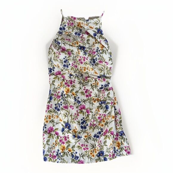 En Saison Dress Womens Size Small Valeria Floral Print Mini Linen Blend - Picture 1 of 7